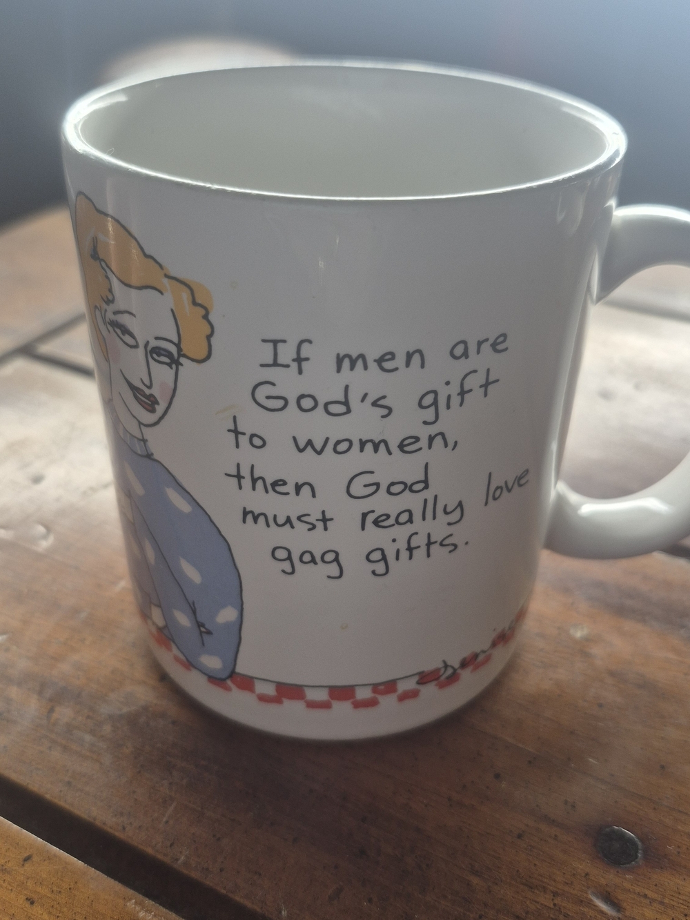 Hallmark White Mug with Blue and Red Illustration